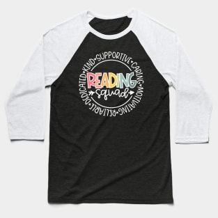 Reading Squad Teacher Reader Librarian Interventionist Team Baseball T-Shirt